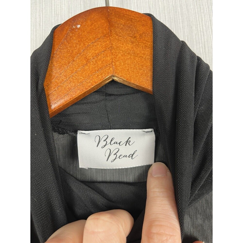 Y2K Style Sheer Mesh Mock Neck Top S Long Sleeve Whimsigoth Indie Sleaze - Picture 5 of 9